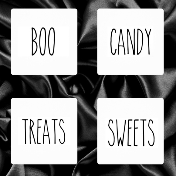 Rae Dunn inspired Halloween Handmade Coasters (Set of 4) with Cork Base - Picture 1 of 5